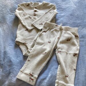 3 for $16 Carter's Cream Waffle-Knit Baby Set